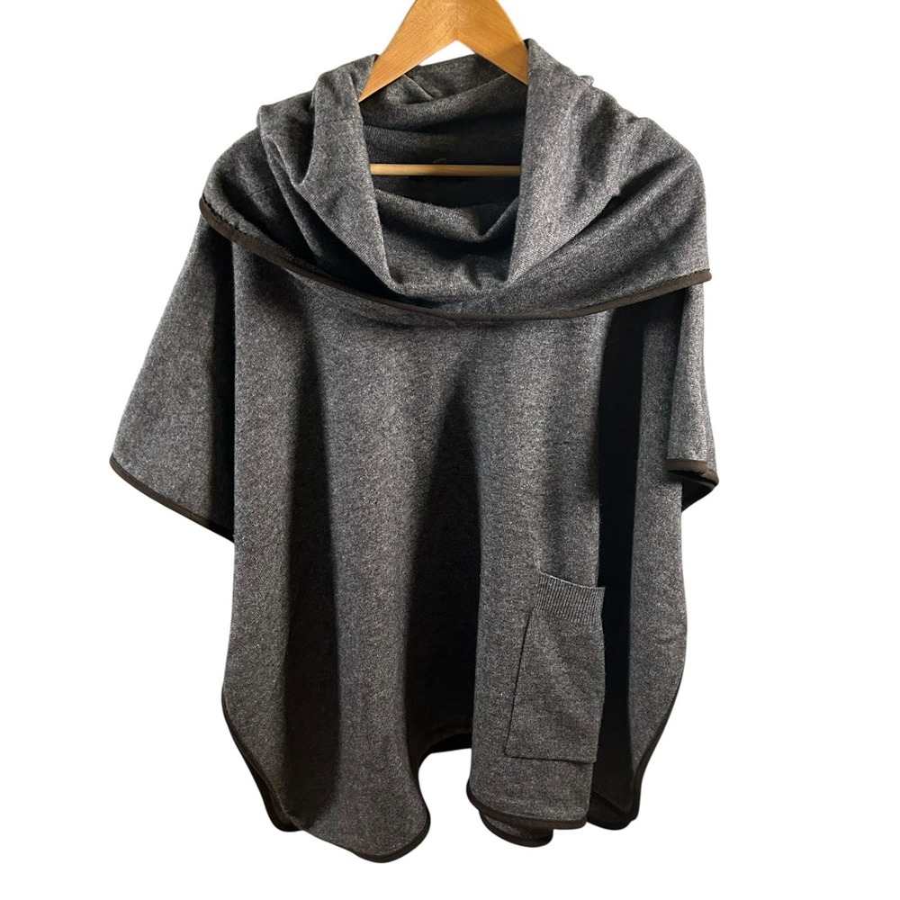 Repeat Cashmere Women's Poncho Sweater‎ Gray Size S 38